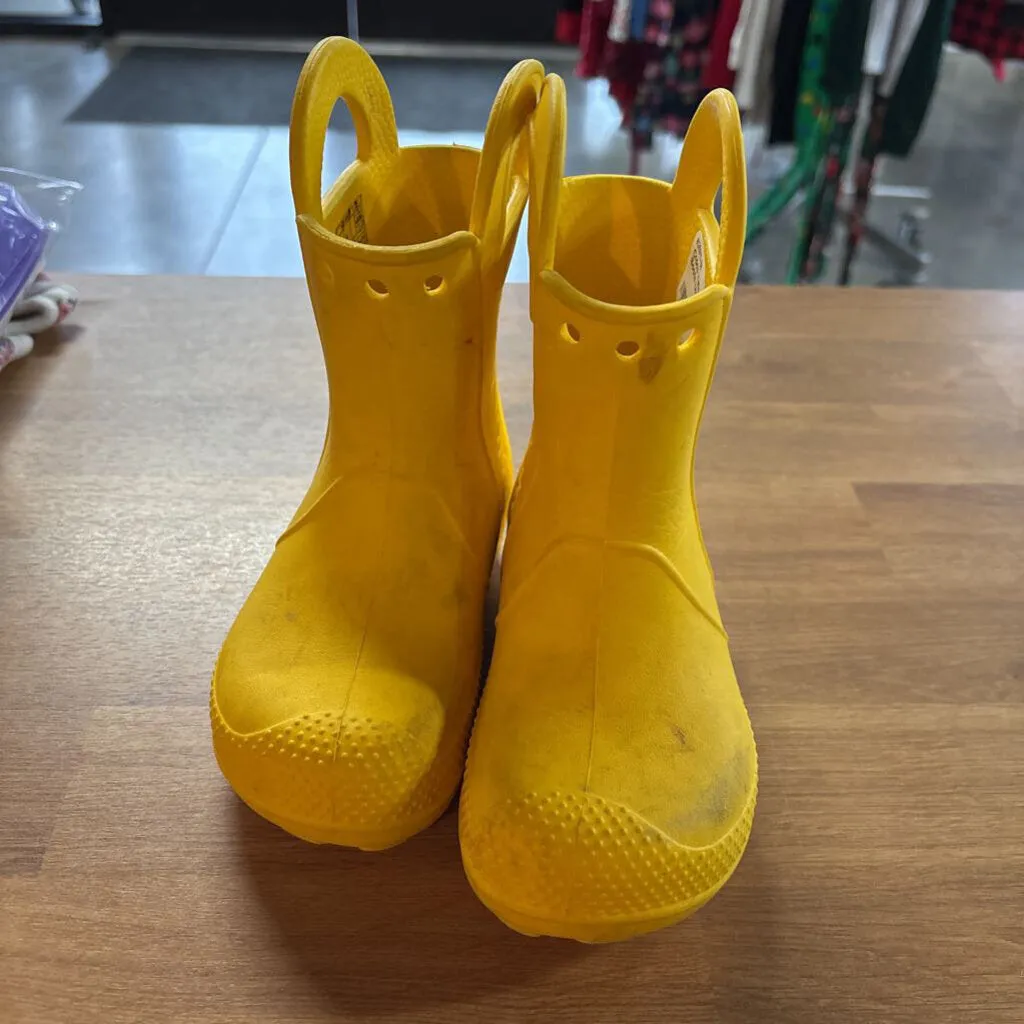 Crocs Yellow Rain Boots (wear) - 8