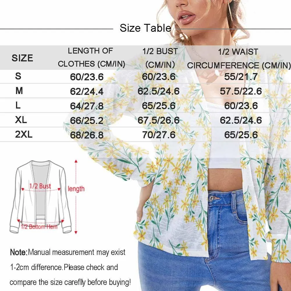 Custom Face Blouse Top Flag Stripes Women's Drop Shoulder Cardigan Loose Outwear
