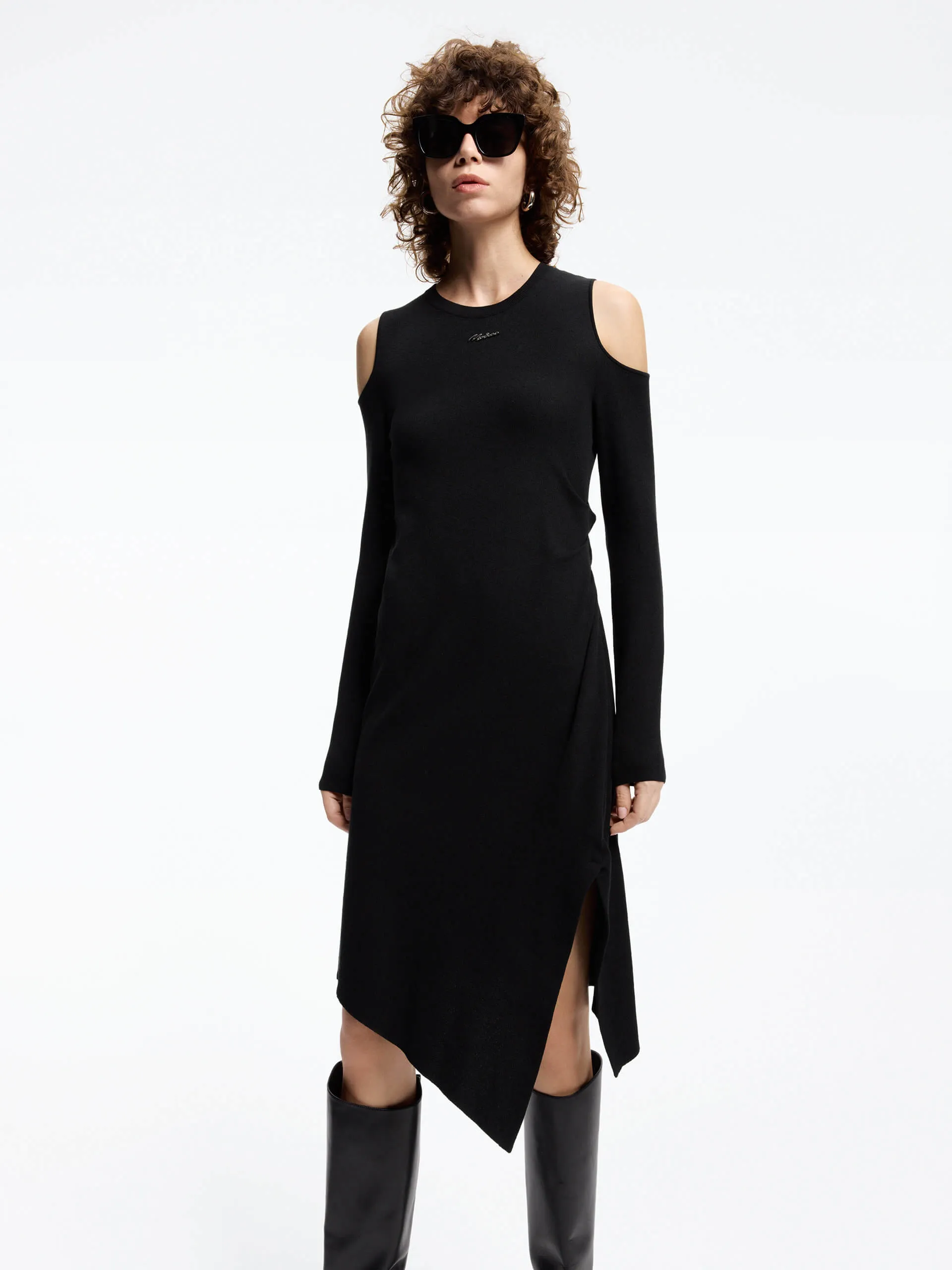 Cut Shoulder Midi Dress