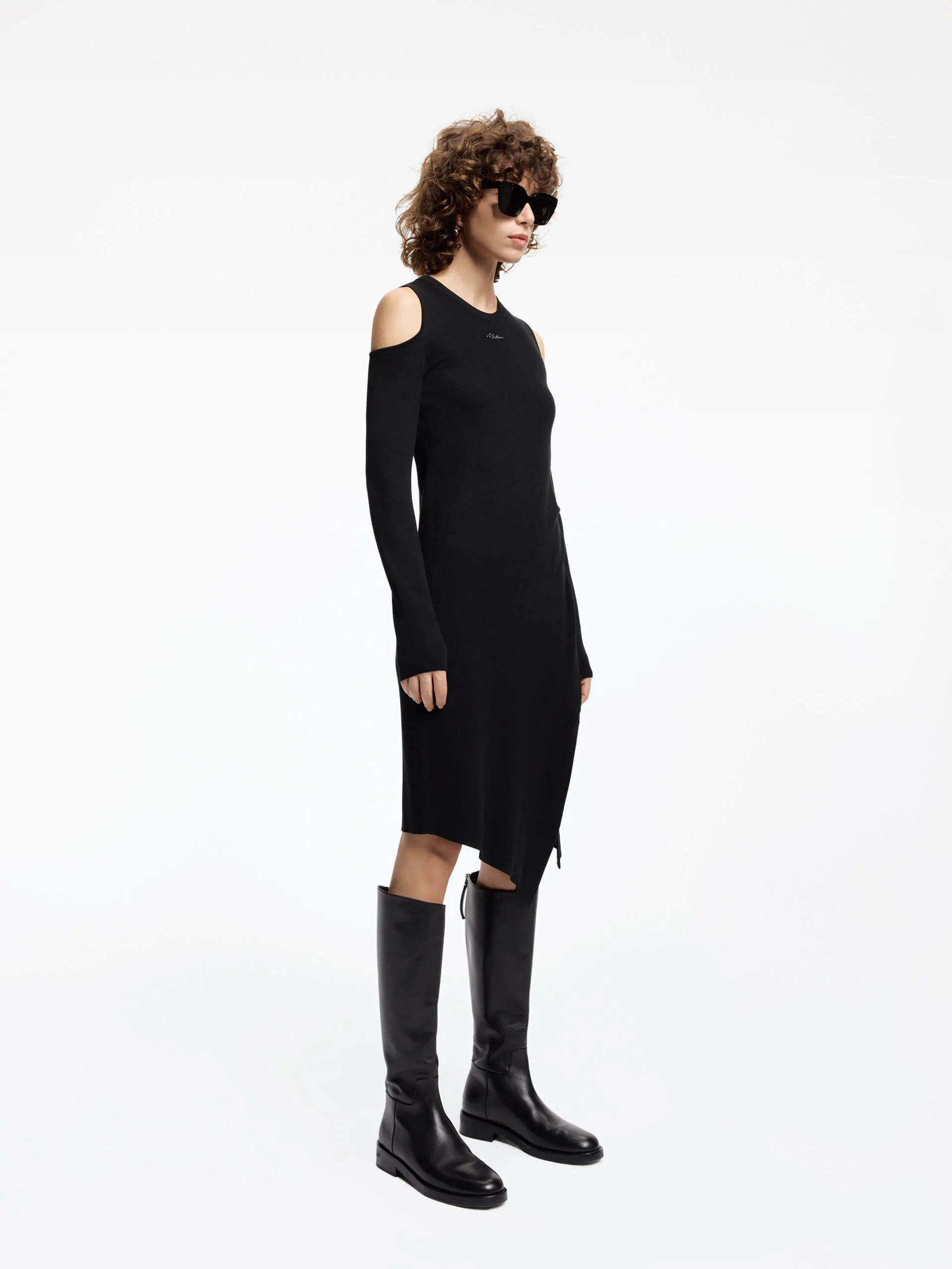 Cut Shoulder Midi Dress