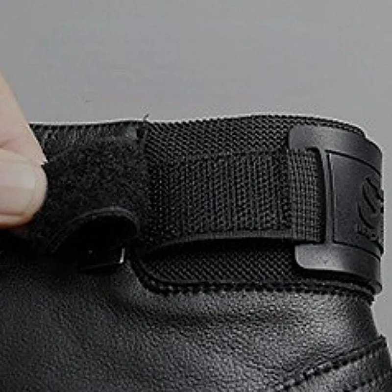 Cuzcare Men Ankle Boots Velcro Leather Walking Orthopedic Shoes