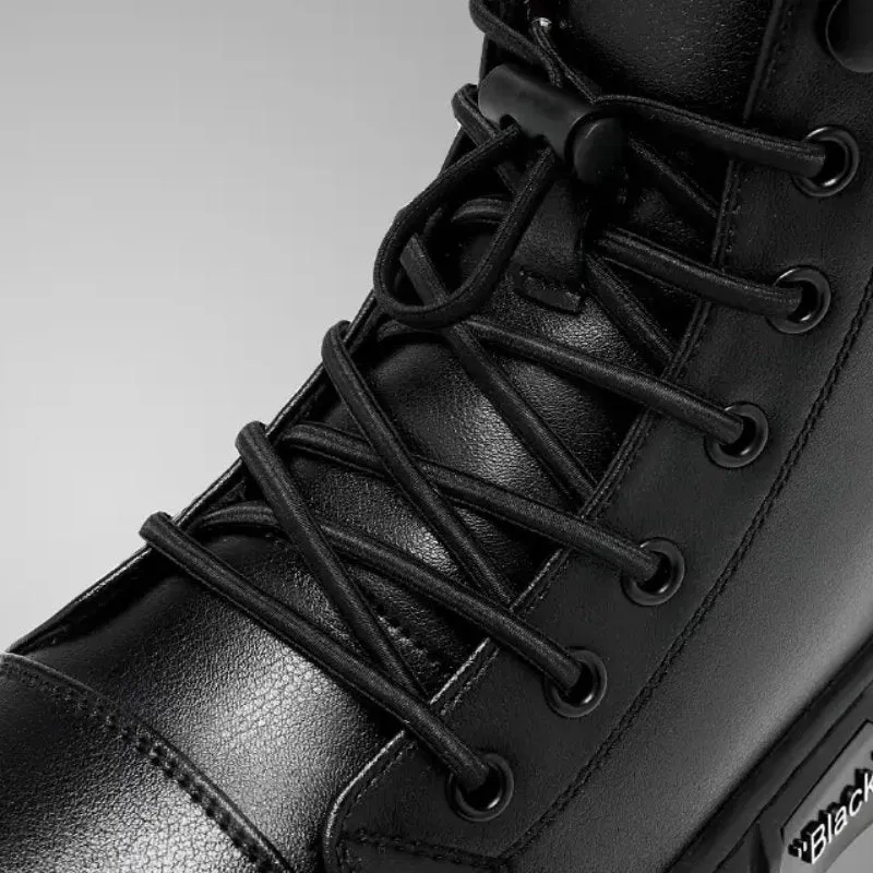 Cuzcare Men Ankle Boots Velcro Leather Walking Orthopedic Shoes