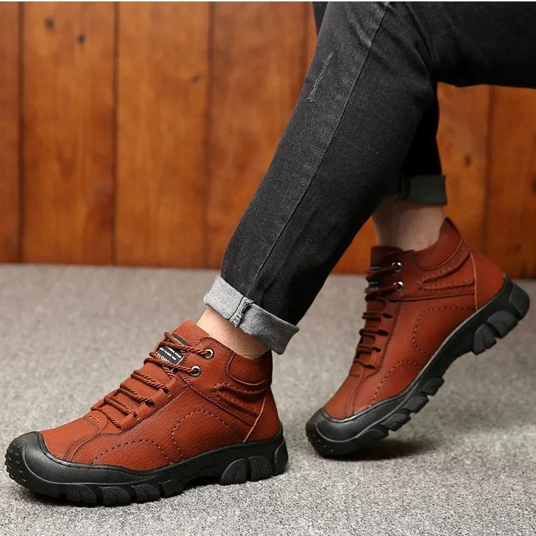 Cuzcare Men Orthopedic Snow Boots Plush Outdoor Ankle Winter Shoes