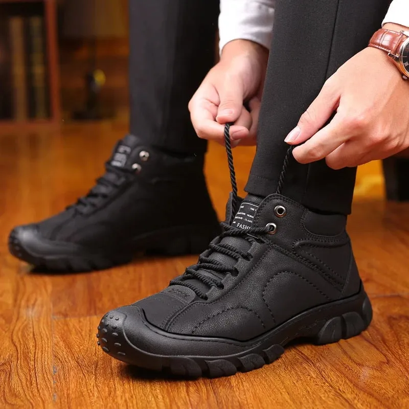 Cuzcare Men Orthopedic Snow Boots Plush Outdoor Ankle Winter Shoes