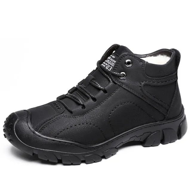 Cuzcare Men Orthopedic Snow Boots Plush Outdoor Ankle Winter Shoes