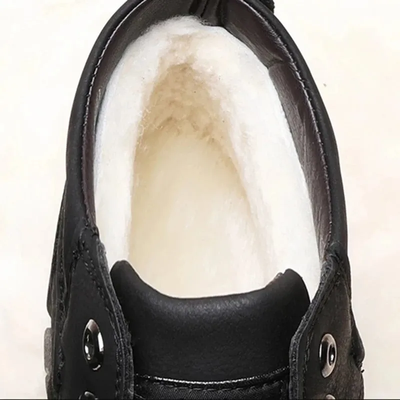 Cuzcare Men Orthopedic Snow Boots Plush Outdoor Ankle Winter Shoes