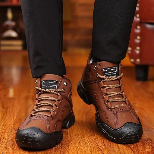 Cuzcare Men Orthopedic Snow Boots Plush Outdoor Ankle Winter Shoes