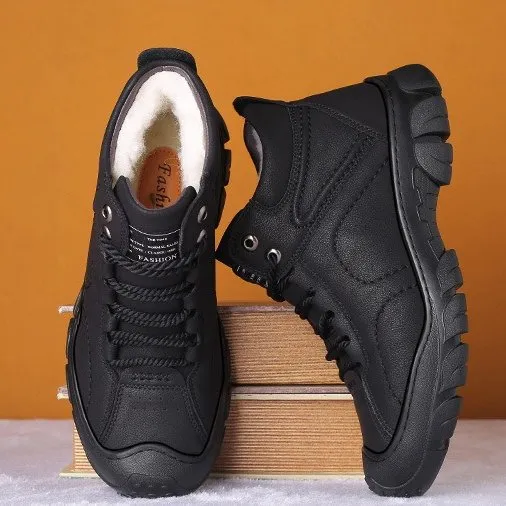 Cuzcare Men Orthopedic Snow Boots Plush Outdoor Ankle Winter Shoes