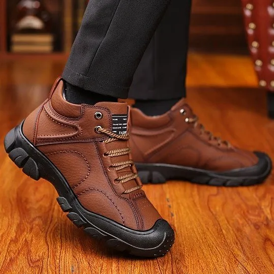 Cuzcare Men Orthopedic Snow Boots Plush Outdoor Ankle Winter Shoes