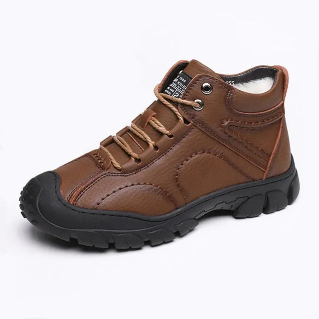 Cuzcare Men Orthopedic Snow Boots Plush Outdoor Ankle Winter Shoes
