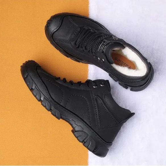 Cuzcare Men Orthopedic Snow Boots Plush Outdoor Ankle Winter Shoes