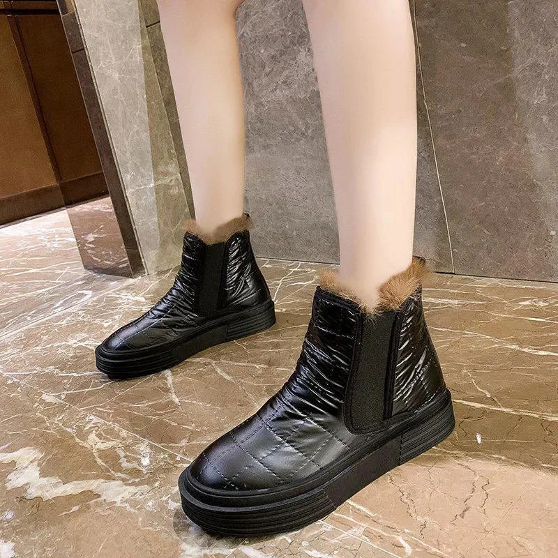 Cuzcare Women Orthopedic Casual Fur Ankle Boots Winter Shoes