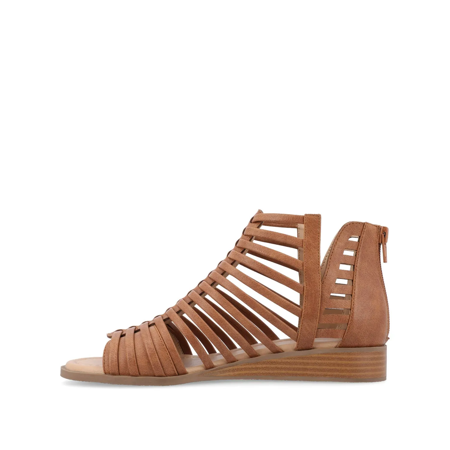DELILAH GLADIATOR SANDALS IN FAUX LEATHER