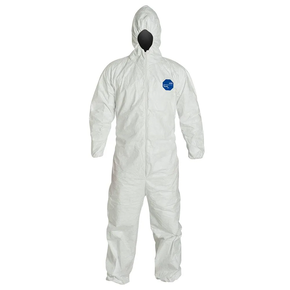 DuPont™ Tyvek® 400 Coveralls (Attached Hood, Elastic Wrists and Ankles) - 3XLarge - 25/Pack