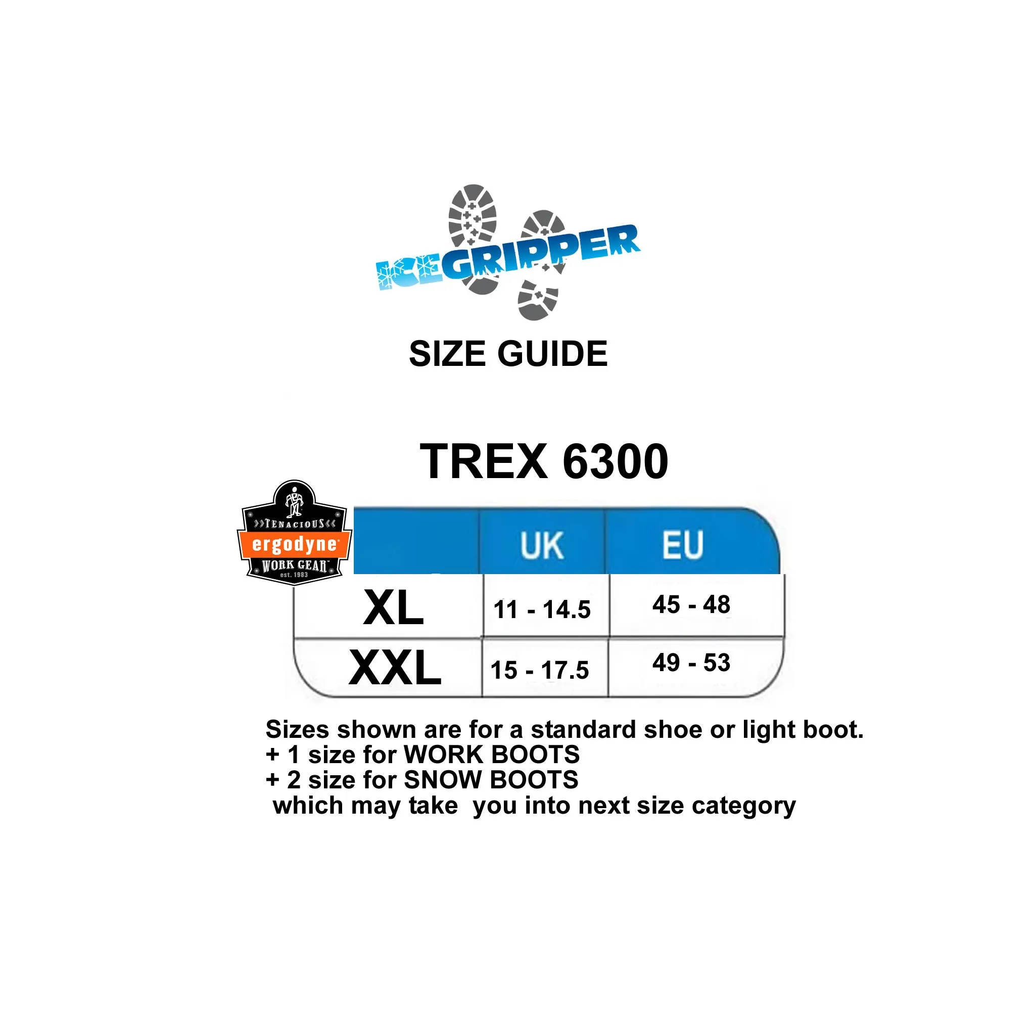 Ergodyne TREX 6300 Ice Traction for Boots and Shoes
