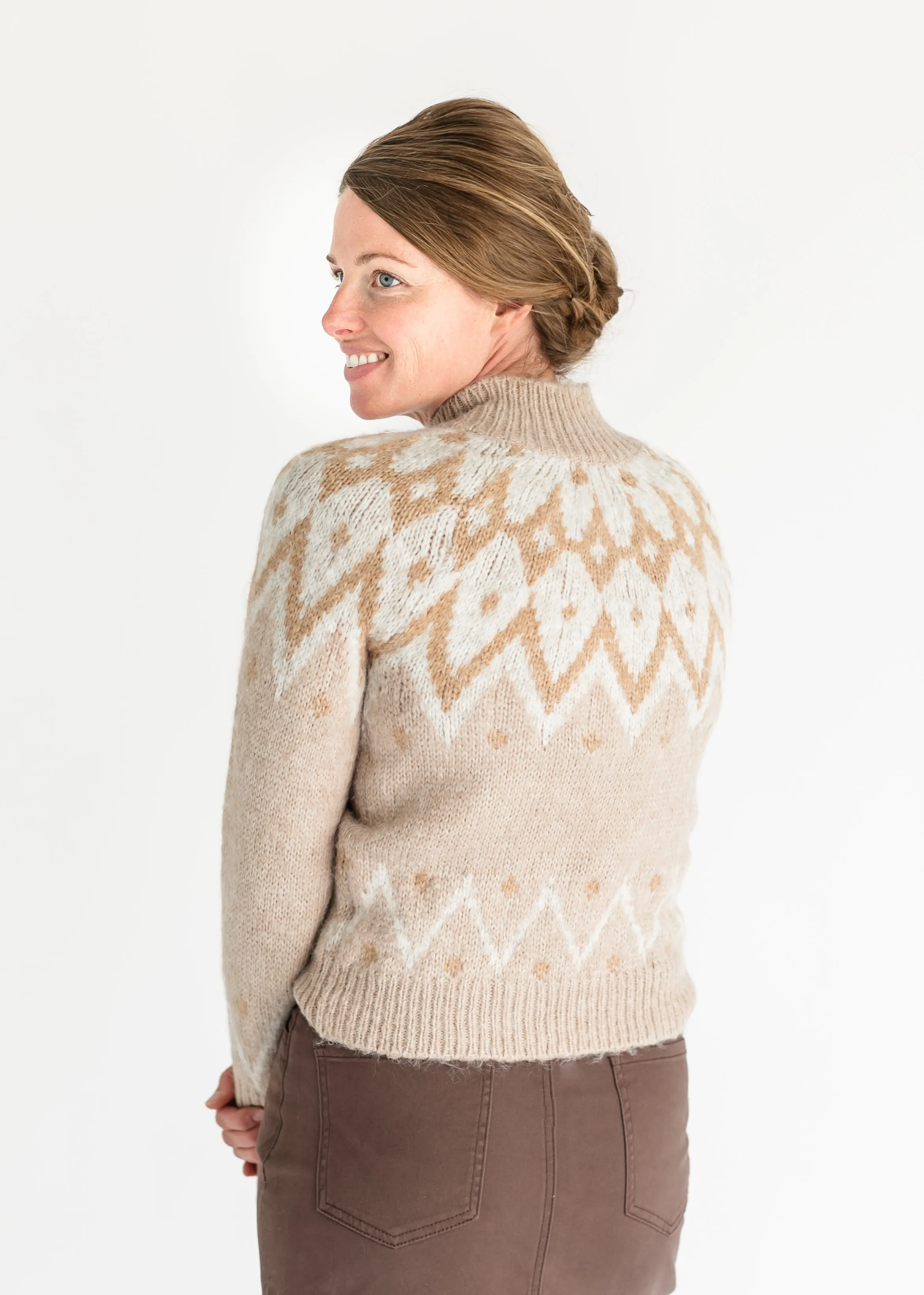 Fair Isle Knit Gold Button Sweater - FINAL SALE