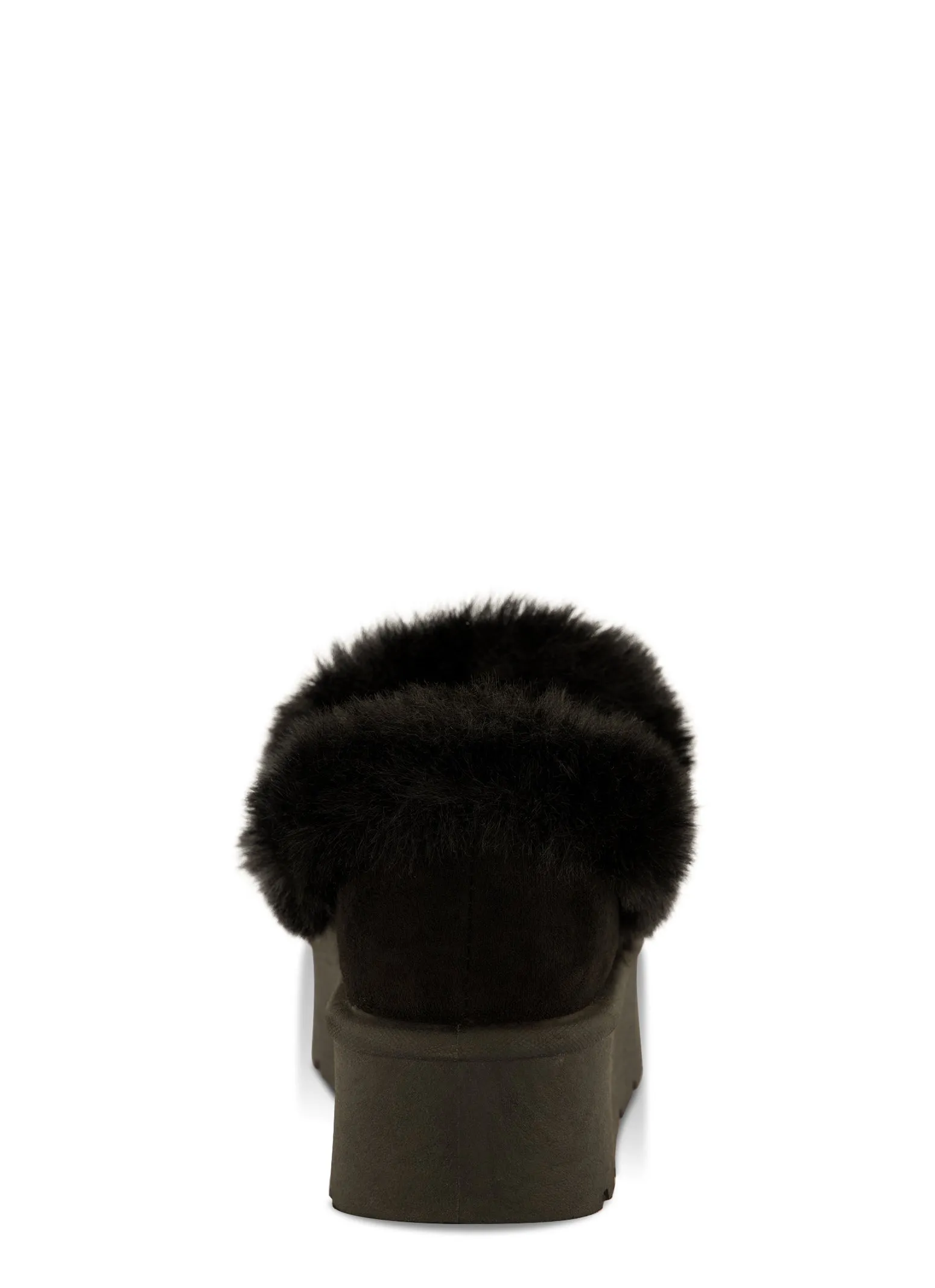 Faux Fur Lined Layered Chain Platform Boots
