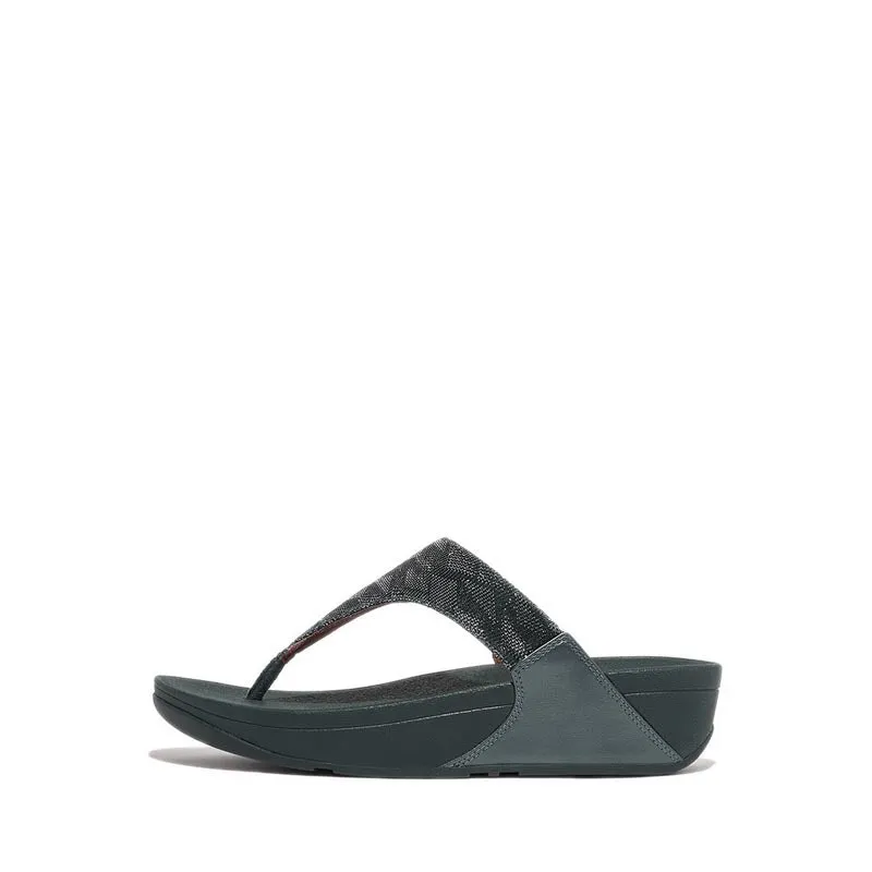 Fitflop Lulu Women's Glitz Toe-Post Sandals - Steel Blue