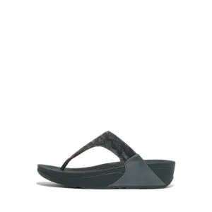 Fitflop Lulu Women's Glitz Toe-Post Sandals - Steel Blue