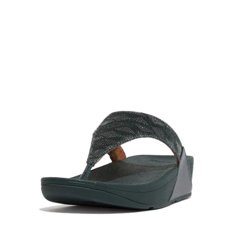 Fitflop Lulu Women's Glitz Toe-Post Sandals - Steel Blue