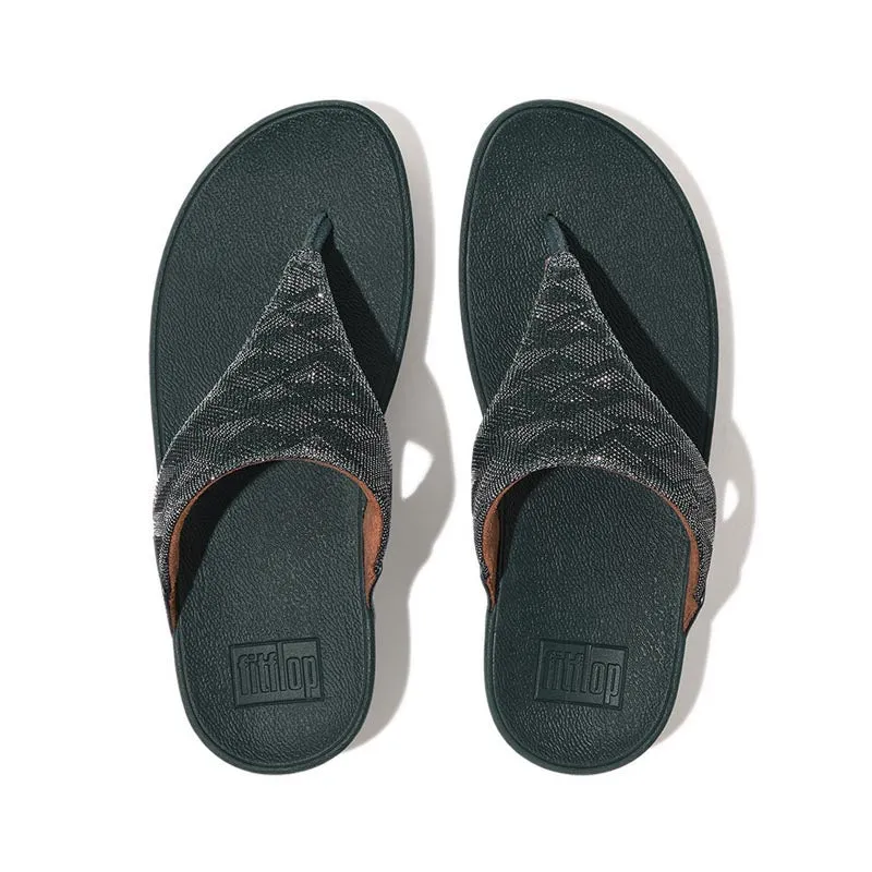 Fitflop Lulu Women's Glitz Toe-Post Sandals - Steel Blue