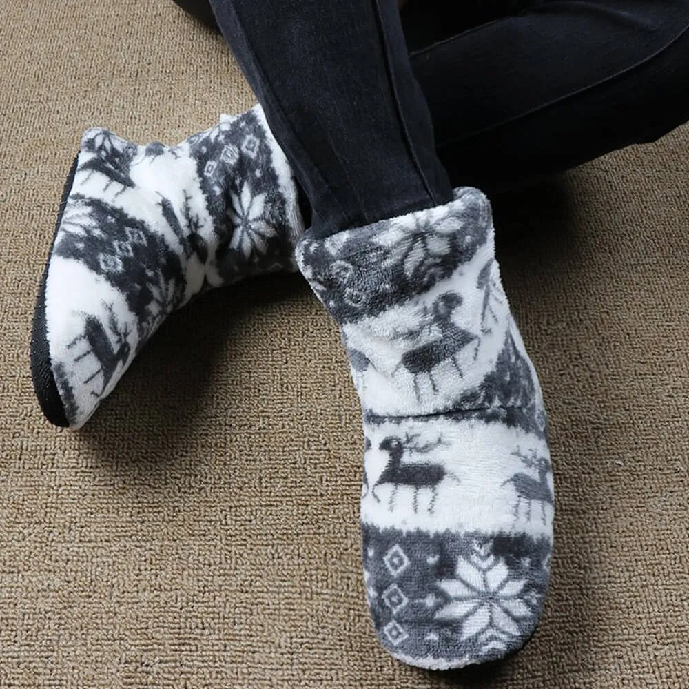 Fluffy Fuzzy & Cute Christmas Reindeer Slippers