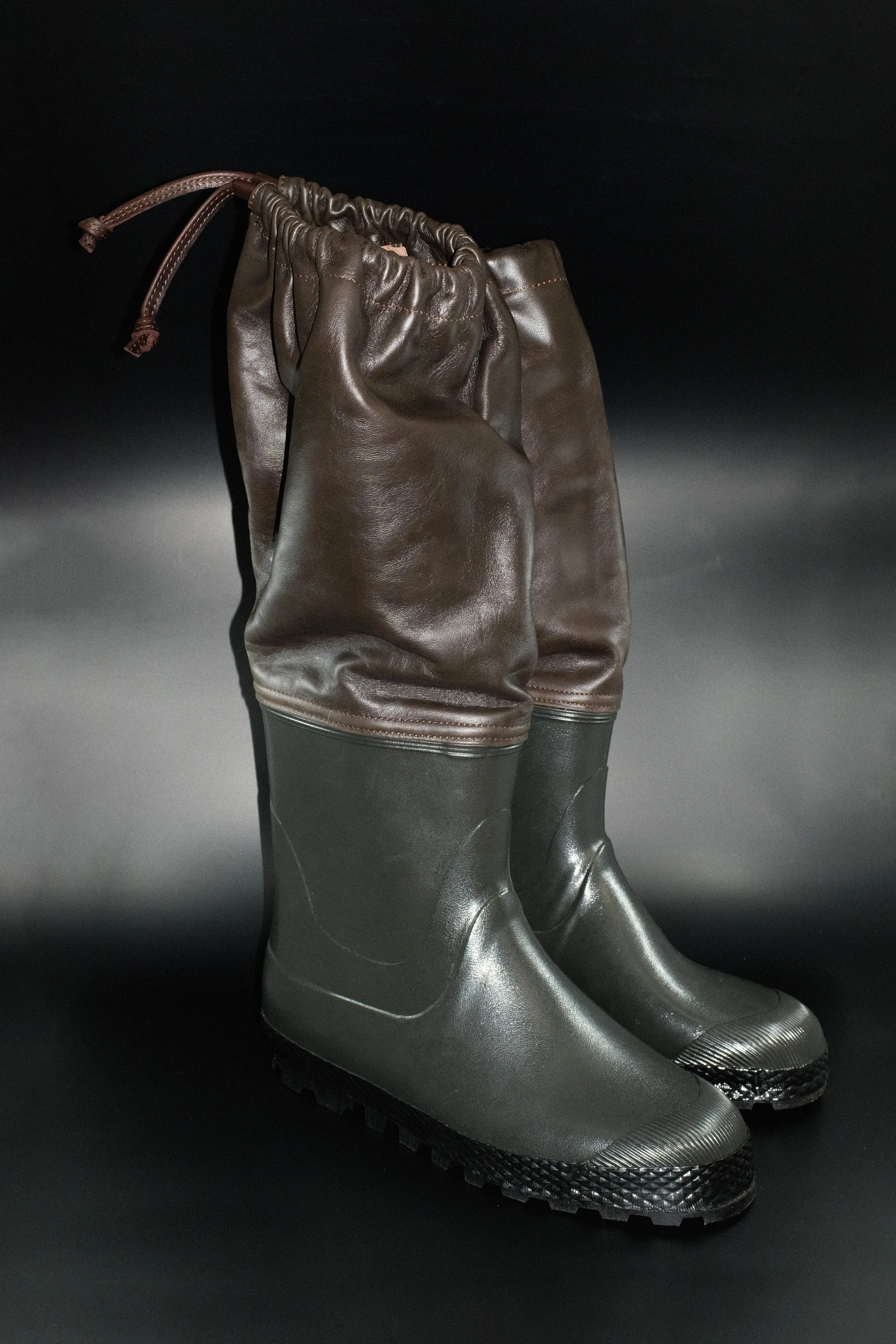 Forest Treebark Rubber & Leather Farmer Rain Boots