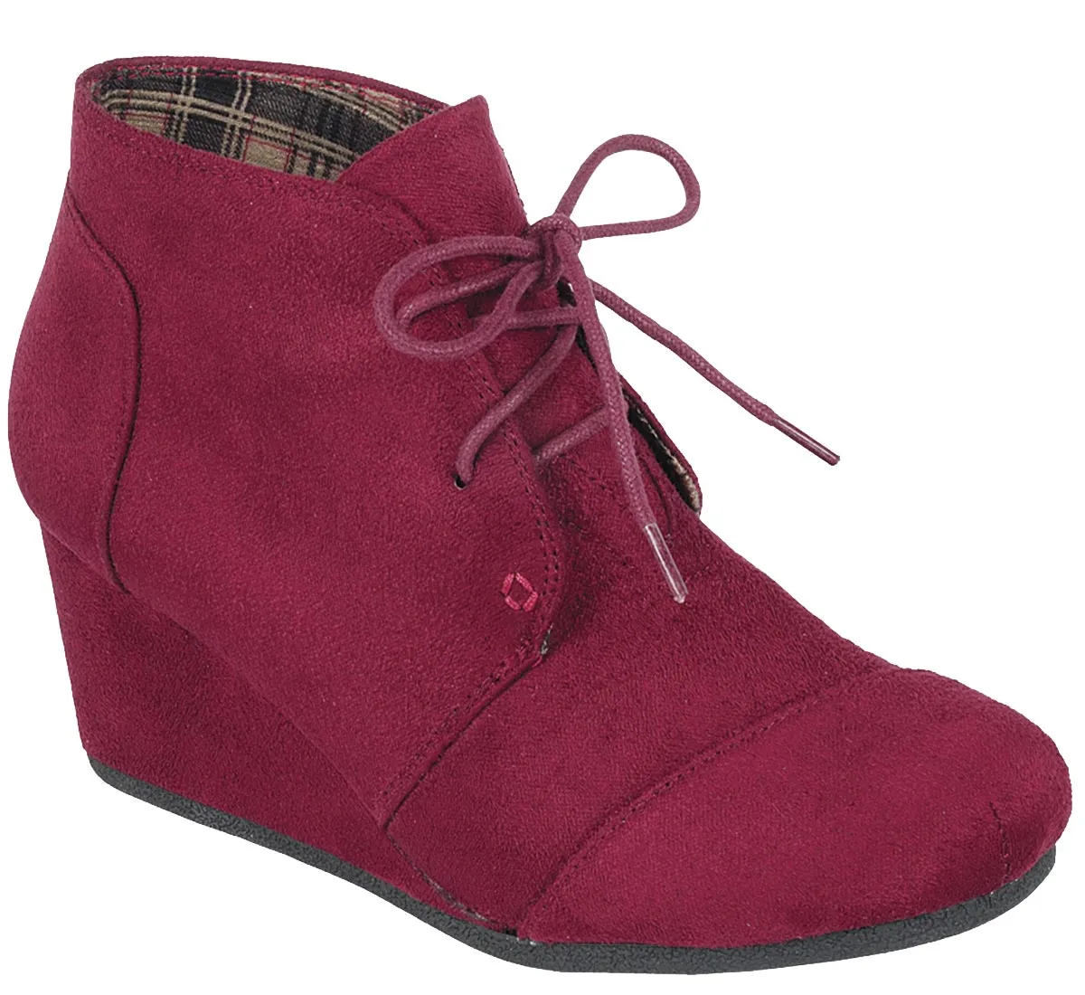 Forever Link Women's Lace Up Hidden Wedge Ankle Bootie