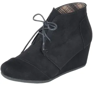 Forever Link Women's Lace Up Hidden Wedge Ankle Bootie