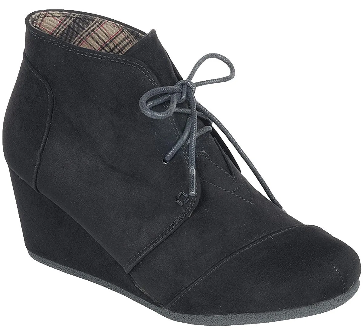 Forever Link Women's Lace Up Hidden Wedge Ankle Bootie