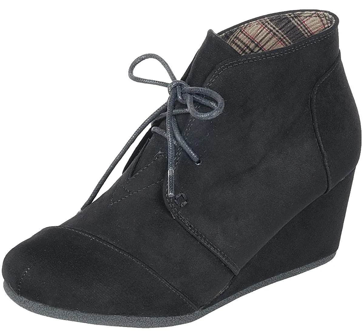 Forever Link Women's Lace Up Hidden Wedge Ankle Bootie