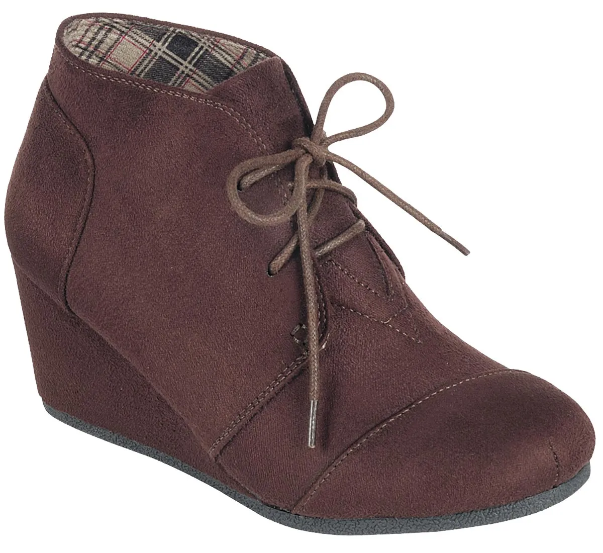 Forever Link Women's Lace Up Hidden Wedge Ankle Bootie