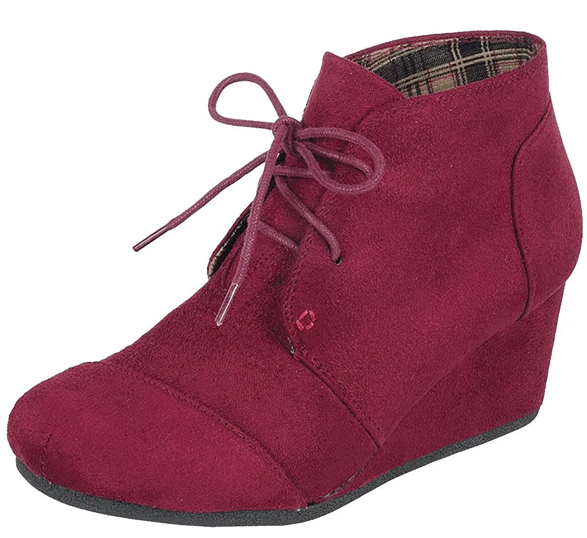 Forever Link Women's Lace Up Hidden Wedge Ankle Bootie