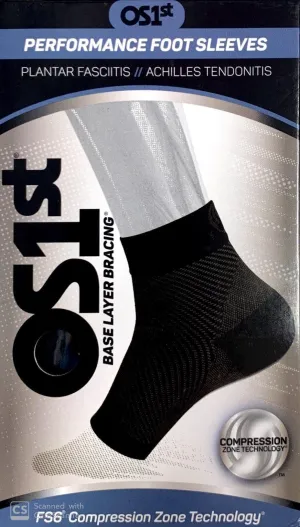 FS6 Compression Socks - Foot Sleeve One Pair (Size - S/M/L/XL) Color (Black / White)