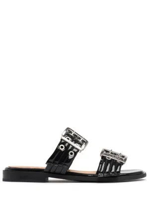 GANNI   5mm Feminine buckle strap sandals 