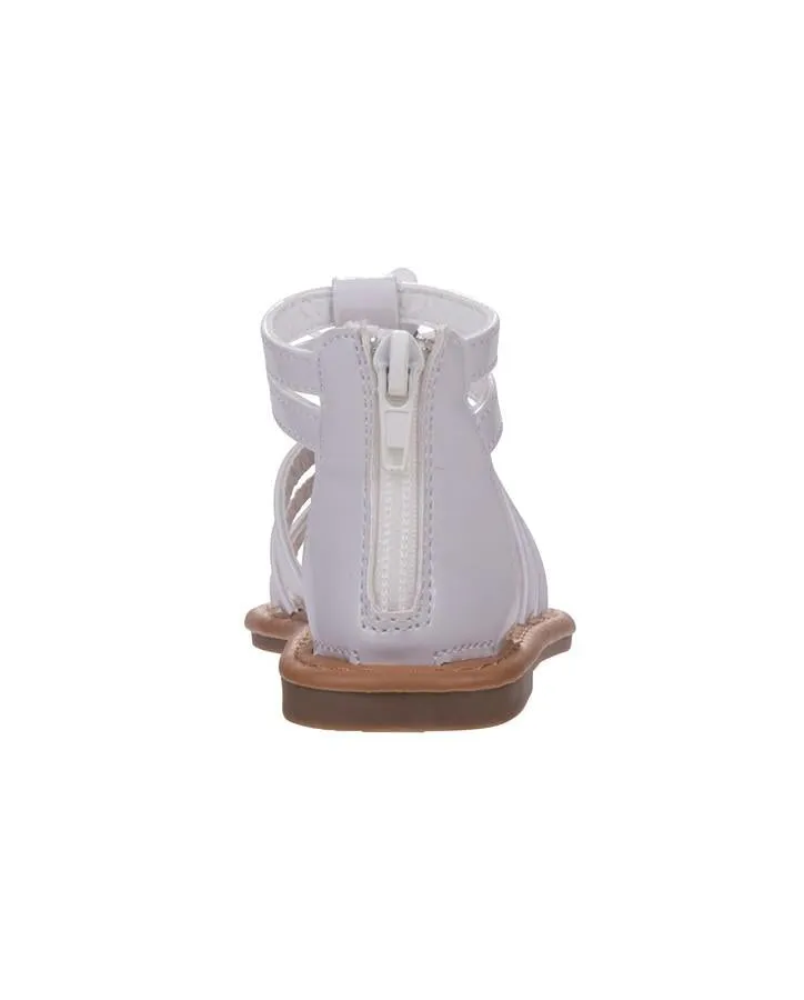 Girls White Flower Gladiator Sandal