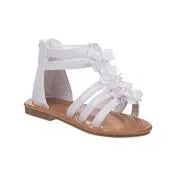 Girls White Flower Gladiator Sandal