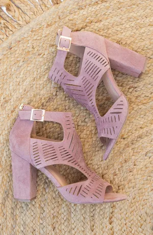 Gladiator Heels Suede Roze