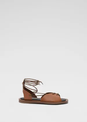 Gladiator Sandal in Leather - Chestnut