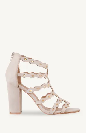 Gladiator Suede Heels Beige