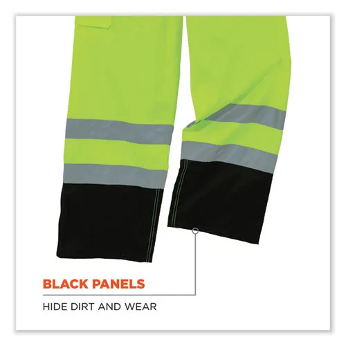 Glowear 8918bk Class E Hi-vis Rain Bibs Black Bottom, Large, Lime, Ships In 1-3 Business Days