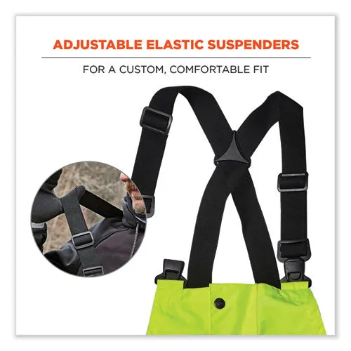 Glowear 8918bk Class E Hi-vis Rain Bibs Black Bottom, Large, Lime, Ships In 1-3 Business Days