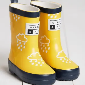 Grass & Air Kids Yellow Colour Changing Wellies