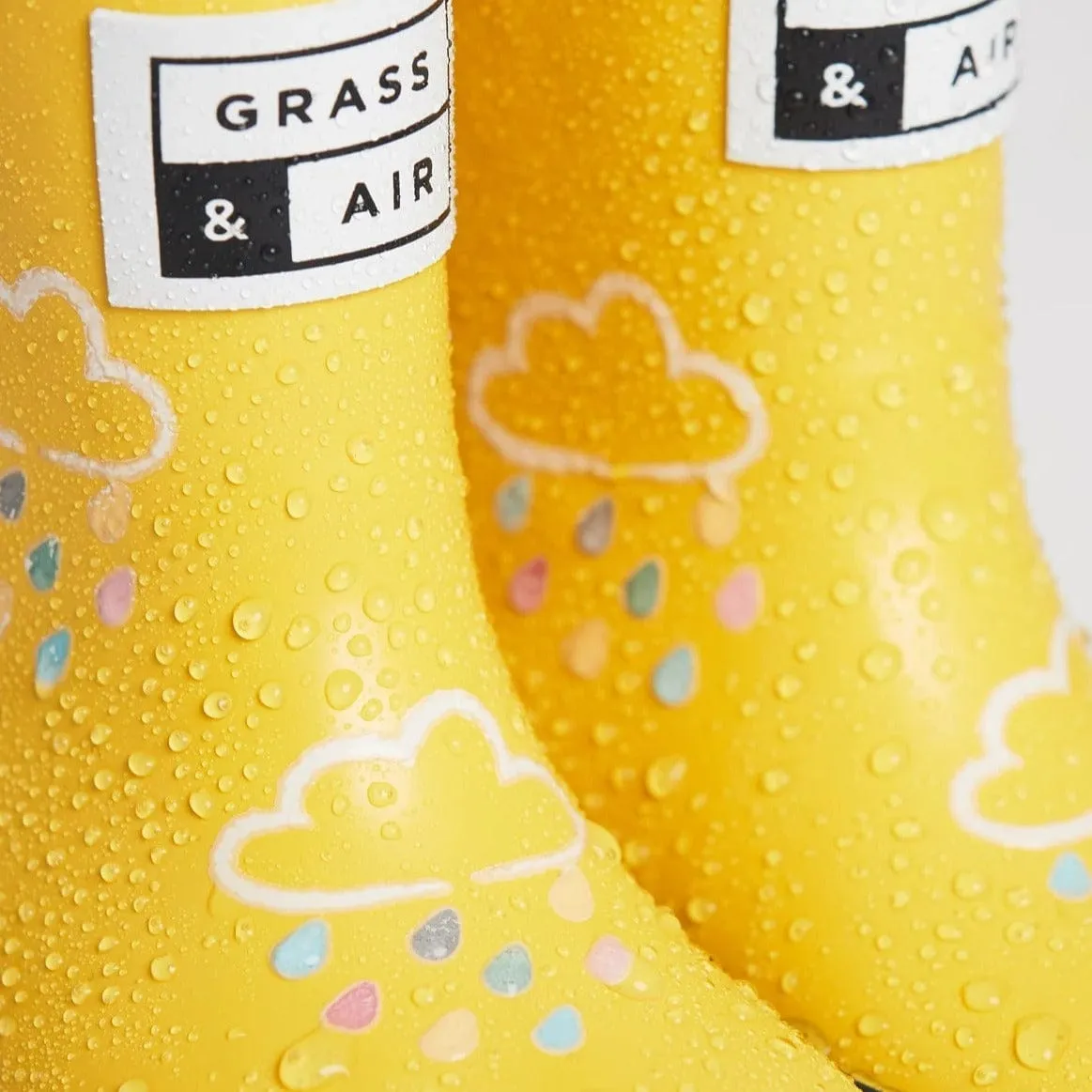 Grass & Air Kids Yellow Colour Changing Wellies