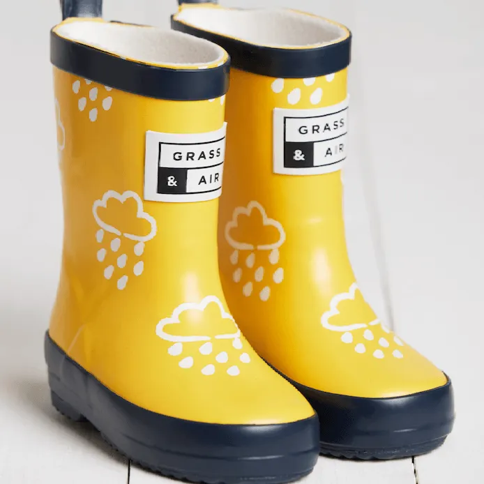 Grass & Air Kids Yellow Colour Changing Wellies