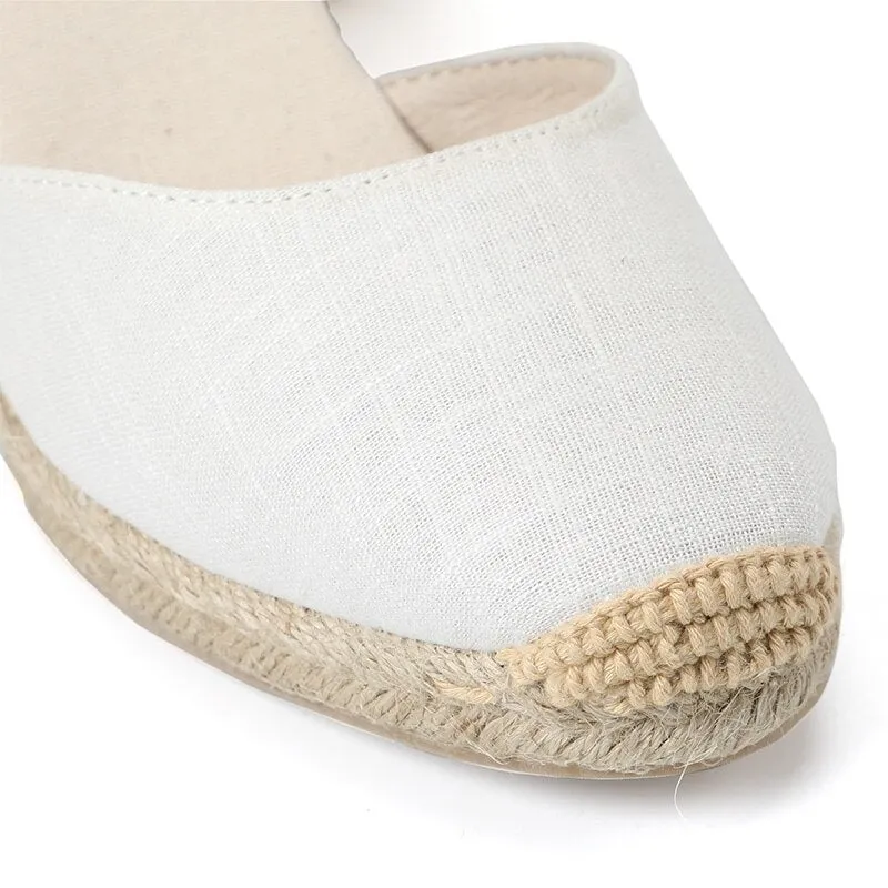 Handmade Lace-Up Gladiator Espadrille Wedge Heel Sandals