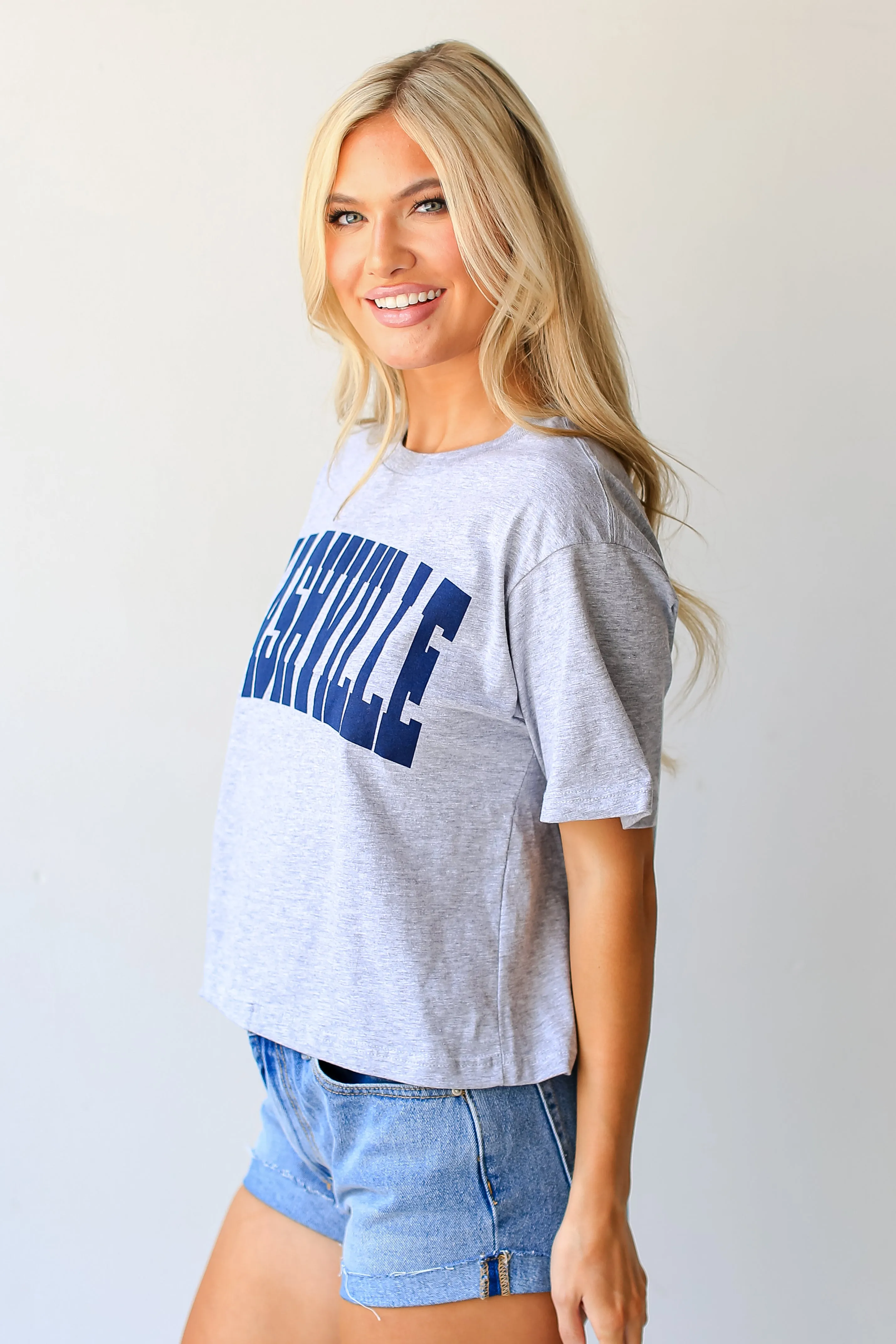 Heather Grey Nashville Cropped Tee