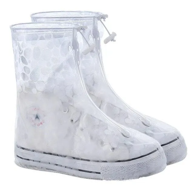 High Quality Men Women's Rain Waterproof Boots Cover Heels Boots Reusable Shoes Covers Thicker Non-slip Platform Rain Boots