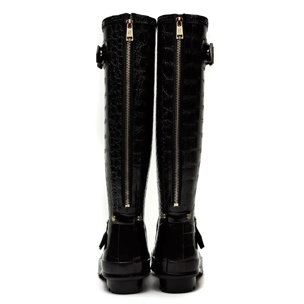 Holland Cooper Ladies Zip Chelsea Croc Wellington