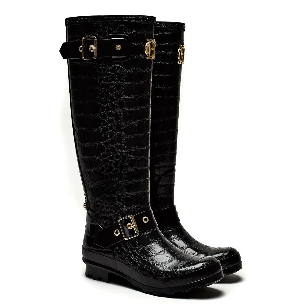 Holland Cooper Ladies Zip Chelsea Croc Wellington